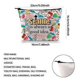 WCGXKO Seattle Washington Gift Seattle Welcome Bag Seattle Beach Gift Seattle Zipper Pouch Makeup Bag (Seattle CA)