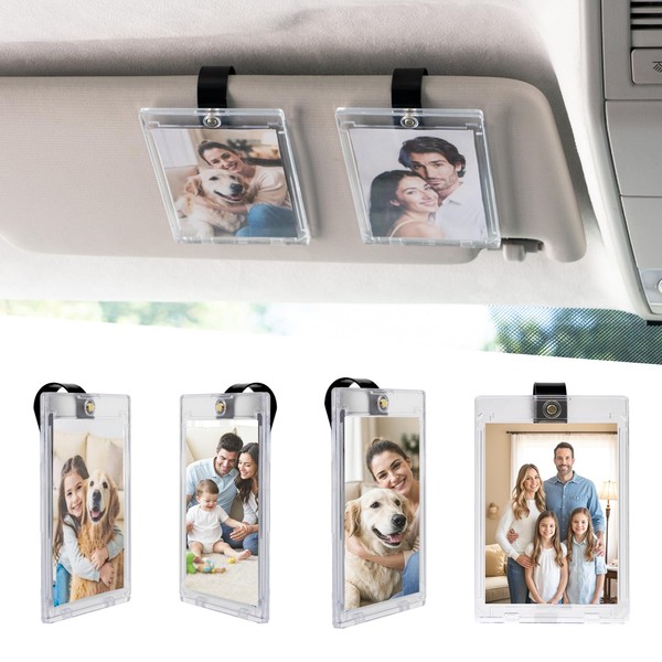 Yuoyar 4 Pcs Magnetic Car Picture Holder for Visor -