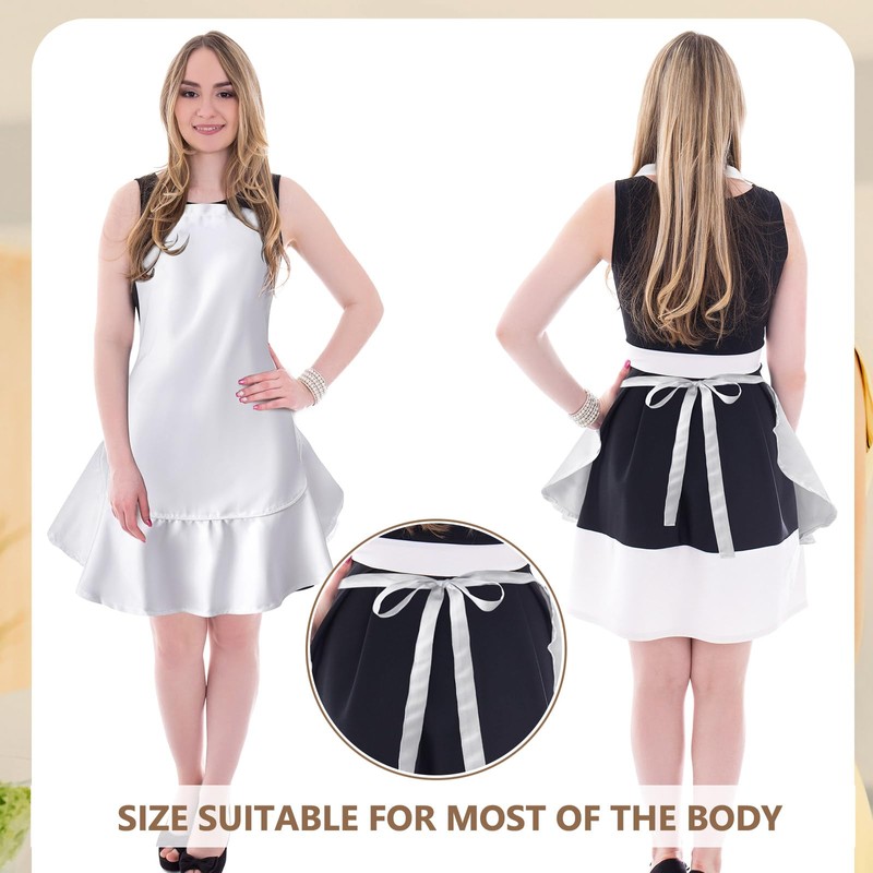 Geyoga Women's Waist Apron Cooking Apron Kitchen Waitress Apron Maid
