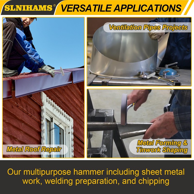 SLNIHAMS Tinner's Hammer, 18oz Sheet Metal Hammer Tools, Hvac Tool
