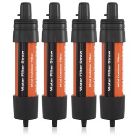 4 Pack Water Filter Straw - Portable, Compact, Multipurpose Water Purification Device for Emergency Kits, Outdoor Activities, Camping, Travel