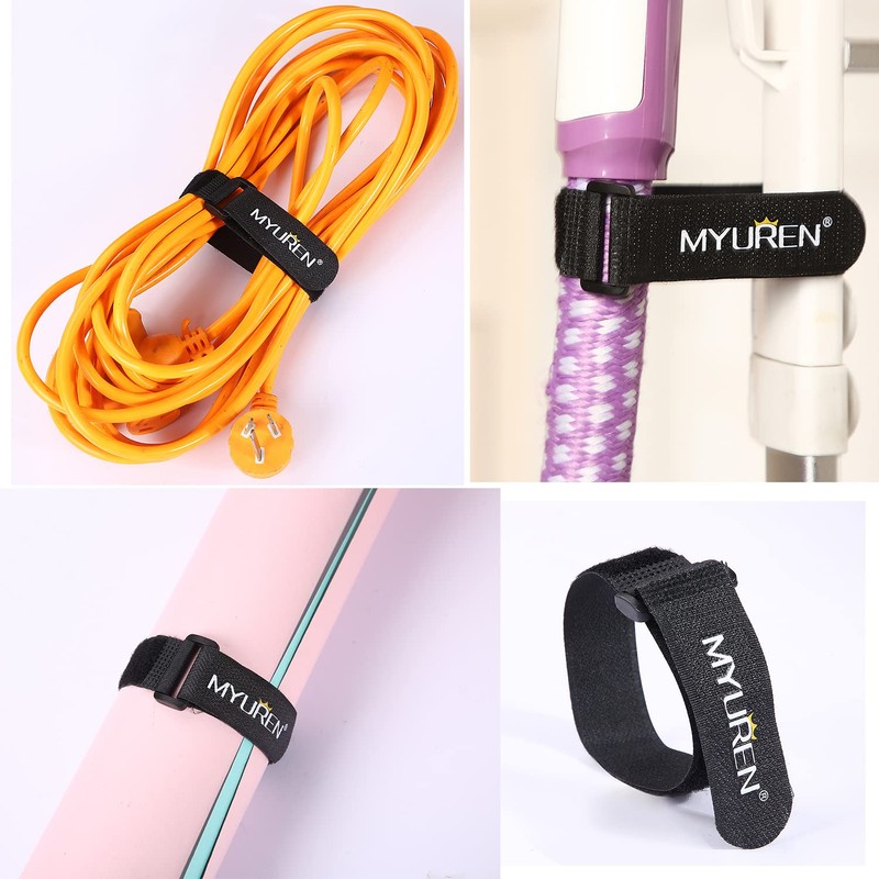 Pack of 12 Reusable Velcro Cable Ties, 2.5 cm x