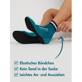 Beach Volleyball Apparel Beach volleyball socks, protective beach socks, beach volleyball made of neoprene, beach socks, volleyball socks, beach socks, beach socks, men and women, petrol