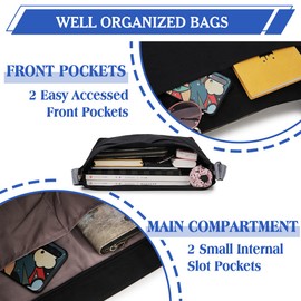 Crossbody Bag for Women,Large Zip Canvas Hobo Bag with Adjustable Strap Reusable Grocery Bags for School Travel Teen Girls