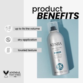 Kenra Professional Dry Volume Burst 3 | Instant Volume Hairspray | Soft Hold Volumizing Spray | Dry Application | All Hair Types | 7.5 oz