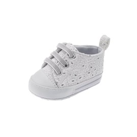 Chicco Girls' Trainers for Newborns with Elastic Laces, Crib Shoe, White