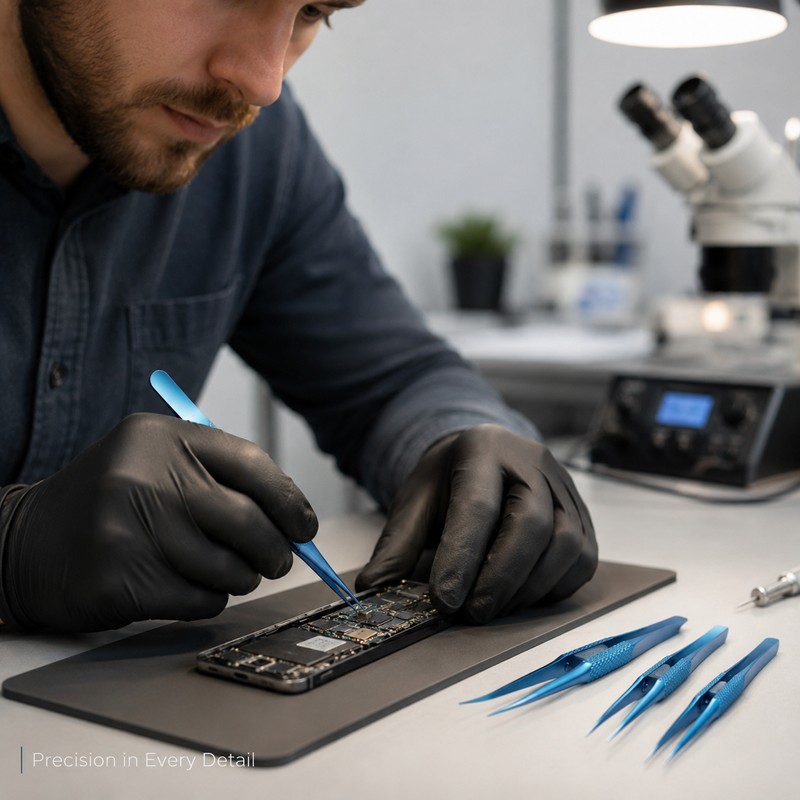 Precision Pointed Tweezers for Electronics Repair – Anti-Magnetic Fine Tip