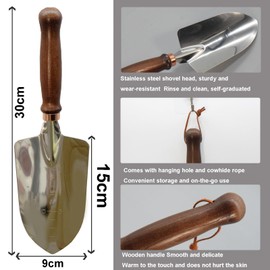 Xifando Gardening Tools-Gardening Handle Tools Flower Spade Digging Loosening Tools Hand Rake Weed Puller Garden Tools Make Ideal Gardening Gifts for Gardening Enthusiast(Wide Shovel)