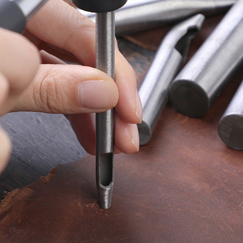 12pcs Leather Hole Punch Cutter 0.5‑5mm Hollow Punch Set for