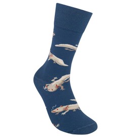 FUNATIC Axolotl Socks for Women Men | Wildlife Lover Gift Idea with Cute Amphibian Theme | Zoo Animal Design Accessory Attire | Adventure Party Supplies Apparel Present | Carnivore Related Accessories