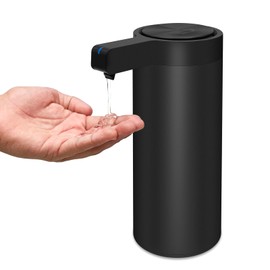 Mamiddle Soap Dispenser Automatic Stainless Steel with Sensor Infrared Soap Dispenser Electric IPX5 Waterproof USB-C Charging with Sensor Infrared Motion Sensor for Kitchen and Bathroom (Black)