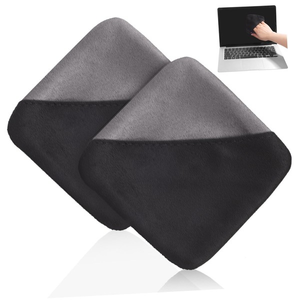 KOMBIUDA 2-Pack Microfiber Screen Cleaning Cloths for Electronics Laptops Glasses