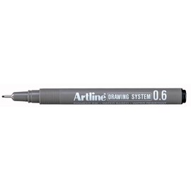 Artline Fineliner 0.6 mm Black Pack of 12