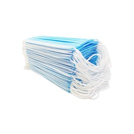 50 pcs Disposable Face Masks for Summer, 3 Ply Blue Mask with Earloop in Box (50pcs)