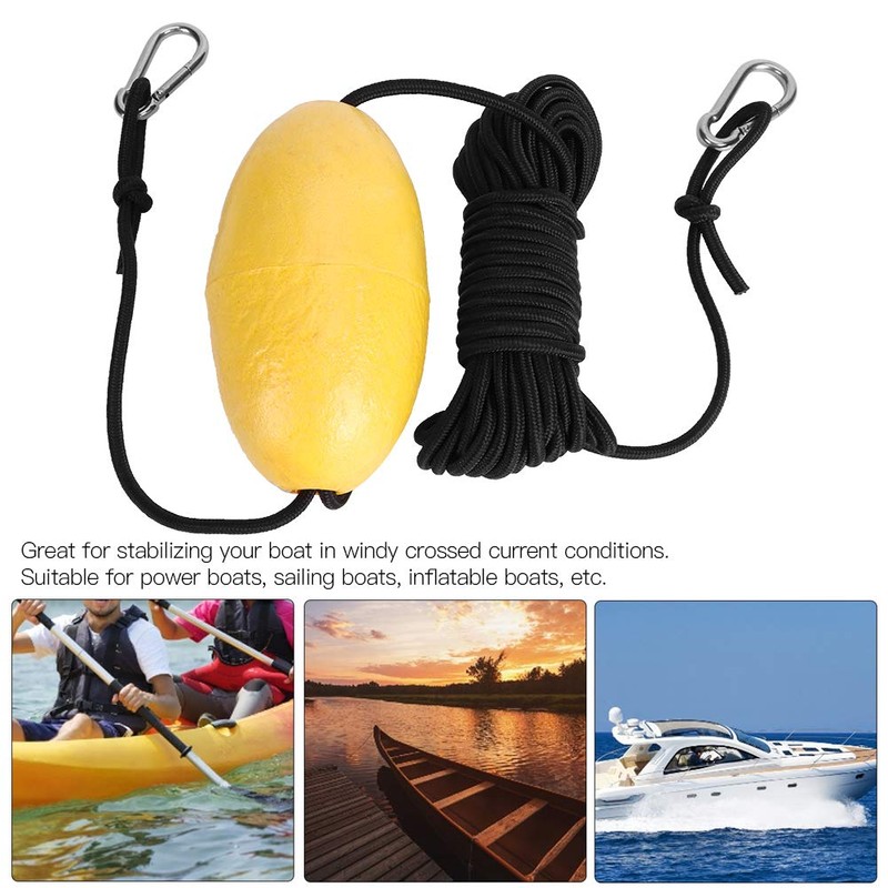 EMUKOEP 9.8M/32.2Ft Kayak Drift Anchor Tow Rope Kit Fishing Drift