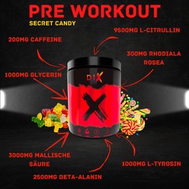 PRE-WORKOUT Pro | Energy | Pump | Focus | Electrolyte | L-Citrulline | Beta-Alanine | L-Tyrosine | Rhodiala Rosea | Malic Acid (Secret Candy)