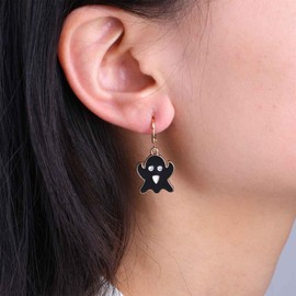 Xduargs Boho Blue Resin Ghost Dangle Earrings Blue Crystal Ghost Drop Earrings Vintage Cute Ghost Hoop Earrings Funny Cartoon Ghost Huggie Earrings Jewellery For Women, Zinc, No Gemstone