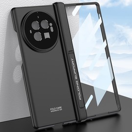 COQUE vivo X Fold3 Pro Handyhülle mit Anti-Peep-Folie, Supercar-Stil Faltbare Abdeckung Shell,Transparente Handyhülle für vivo X Fold3 Pro-Silber