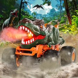 LILYBUDS 2.4GHz Remote Control Dinosaur Car Toys Gifts for 3 4 5 6 Year Old Boys Kids, Remote Control Dinosaur Car Trucks Toys for Kids Boys 3-5 4-7 8-12, Dinosaur Toys for 3 4 5 Year Old Boys
