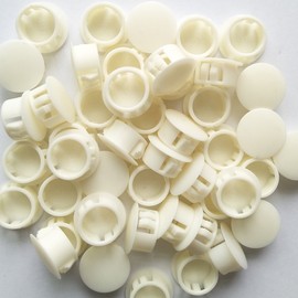 YEJI 25PCS 5/8", 16mm, 0.63in Panel Plugs Hole Plugs (Mounting Hole: 15.8-16mm), Plastic Flush Type Hole Plugs, Home Furniture Fastener, Plastic Pipe Choke Plug, White Color