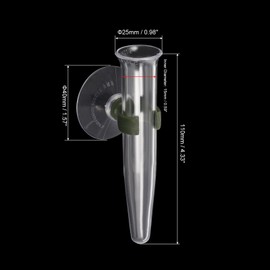 PATIKIL Floral Water Tubes with Suction Cup, 3 Pcs 0.6" ID 4" Plastic Wall Hanging Vase for Plants Flower Arrangement, Clear