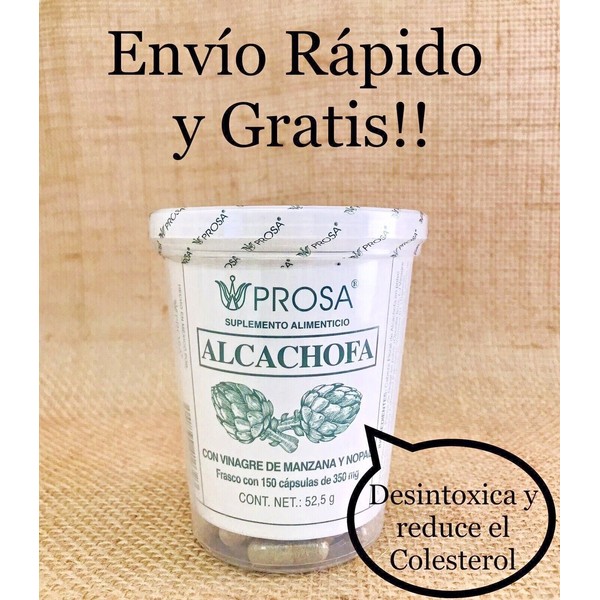 PROSA Alcachofa  con Vinagre de Manzana y Nopal 150 Cap 350 mg /Artichoke w/ App