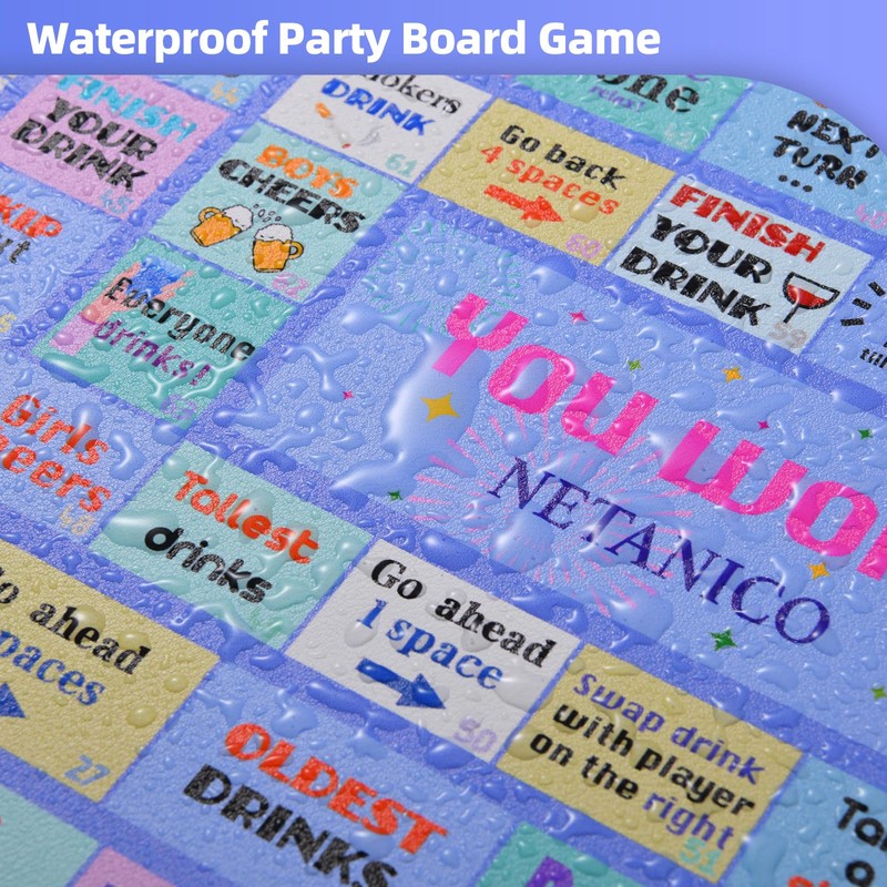 NETANICO Drinking Games,Leather Mat Drinking Board Game for Adults,Interactive Girls