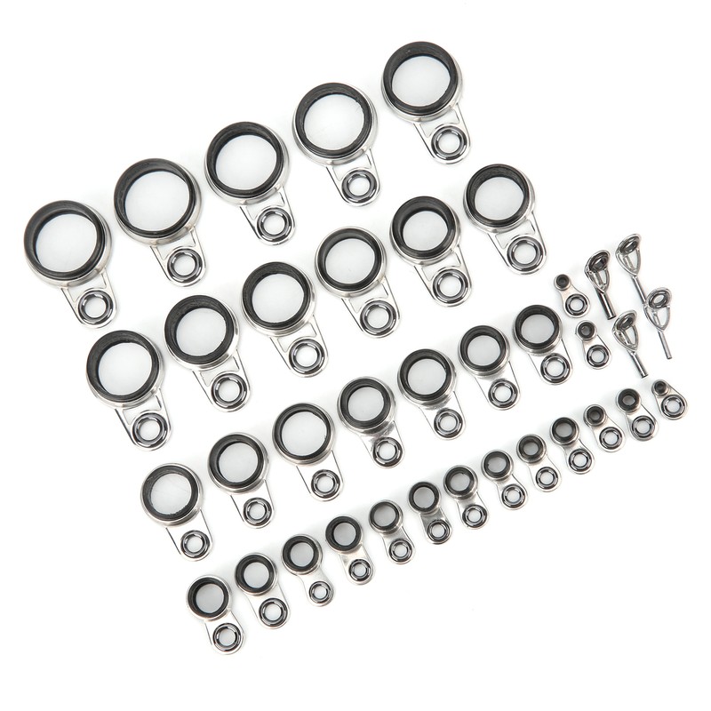 37Pcs Fishing Rod Guides Top Tip Ring Telescopic Surf Casting