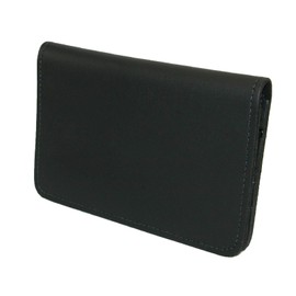 Leather Top Stub Checkbook Cover, Black