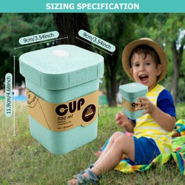 DOERDO Lunch Container Bento Box Leak Proof Wide Mouth Food Soup Thermos Insulated Food Jar Soup for School Travel Picnic, Green, 550ml/18oz