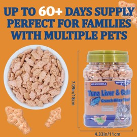 GANMHOILL 500g Cat Grass Treats for Indoor Cats - Natural Tuna Flavor, Healthy Snacks for All Life Stages, Crunchy Training Biscuits with Dental Care & Hairball Control