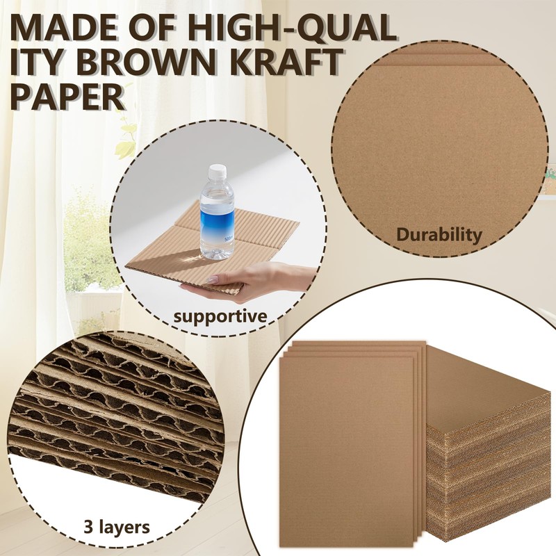 Coco Berming Pack of 30 A4 Corrugated Cardboard for Crafts,