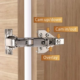 Furniware 1 Pair 135 Degree Lazy Susan Hinges,Full Overlay Concealed for Cabinet,Cupboard,Folded Door,Combination with Screws(Regular)