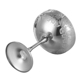 Stainless Steel Coupe Cocktail Glasses Set of 2, Unbreakable Cocktail Glasses for Margarita, Manhattan, Champagne Engraved Design (Stainless Steel Set of 2)