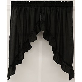 The_Curtain_Shop Stacey Solid Swag Pair 60Wx38L Black