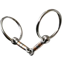 Showman Stainless Steel Snaffle Bit w/Copper & Stainless Rollers