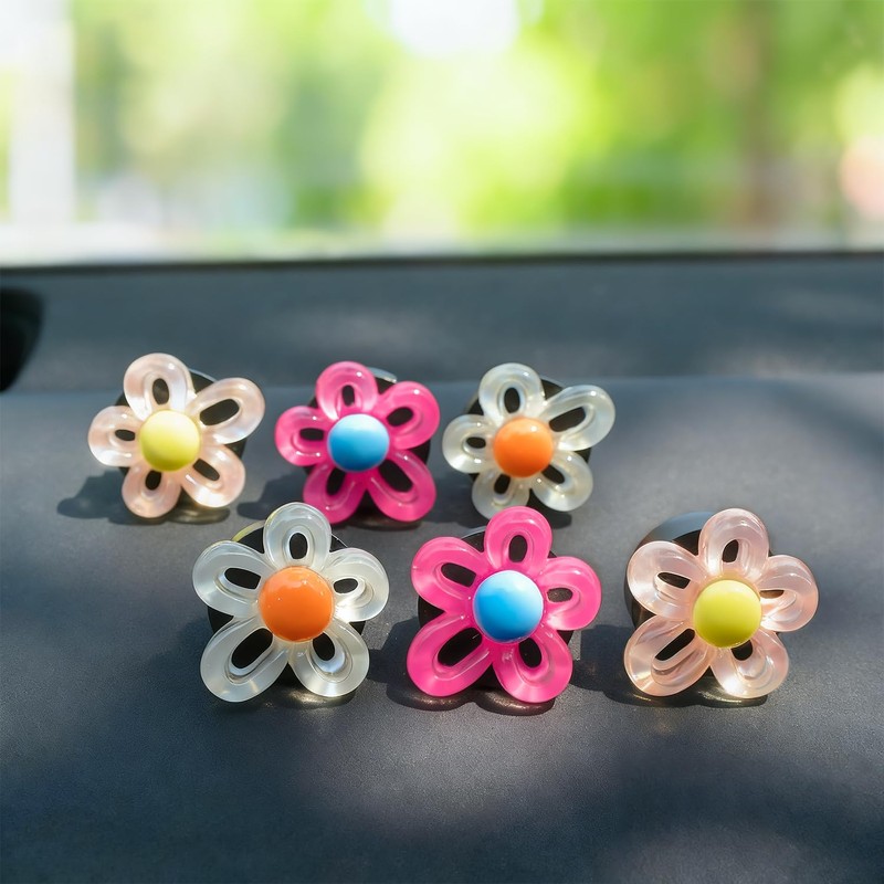 6Pcs Flower Air Vent Clip Car Accessories Air Freshener Dashboard
