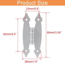 Kyuionty 6 Pack H-Shape Cabinet Hinges, Hammercraft Flush Door Hinge for Kitchen Cupboard Wardrobe (White)