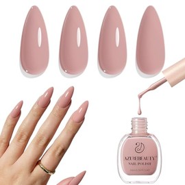 AZUREBEAUTY - Esmalte de uñas rosa nude – Seco rápido, de larga duración, acabado natural brillante para manicura y arte de uñas DIY, calidad de salón