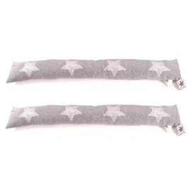 Ventilkappenkönig Draught Excluder Grey Beige - Perfect Fit 90 cm Draught Excluder - Door and Window (Grey, Set of 2)