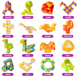 21 Pack 24 Blocks Magic Snake Cube Fidget Toy,Mini Twist Puzzle Toys for Kids Teens Birthday, Party Favours, Carnival Prizes,Classroom Rewards,Party Supplies (S2)