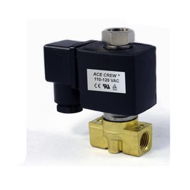 AceCrew Electromagnetic Brass Solenoid Valve 3/8 inch NPT 110VAC, 120VAC Normally Closed - flow control valve for gas, air & fluid