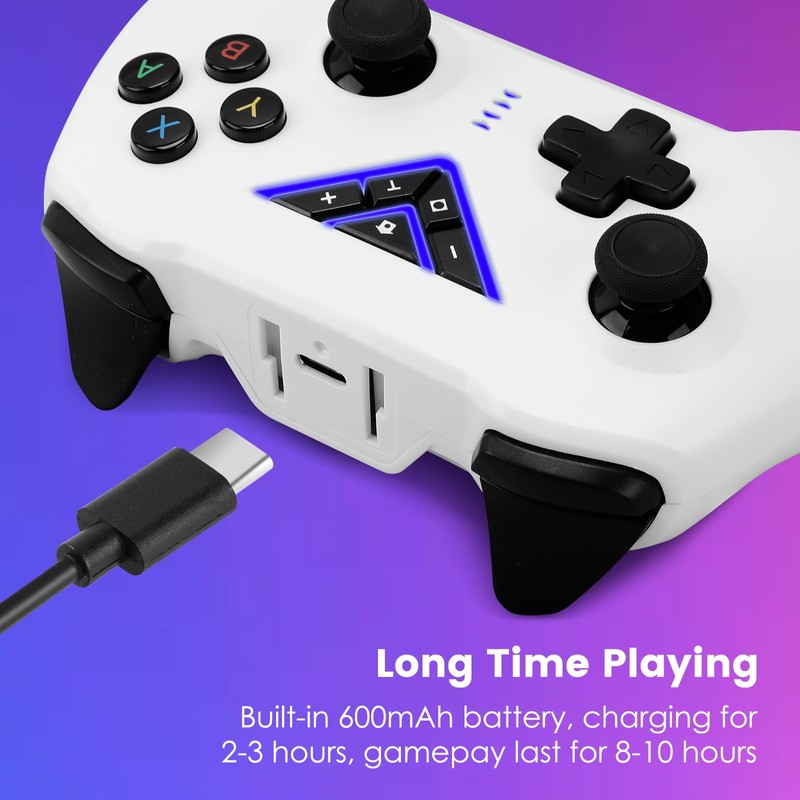 VooFun Controller für Switch/Lite/OLED/PC, Wireless Switch Pro Controller mit Aufwachen,
