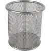 Q-Connect Mesh Pen Pot Silver KF00846
