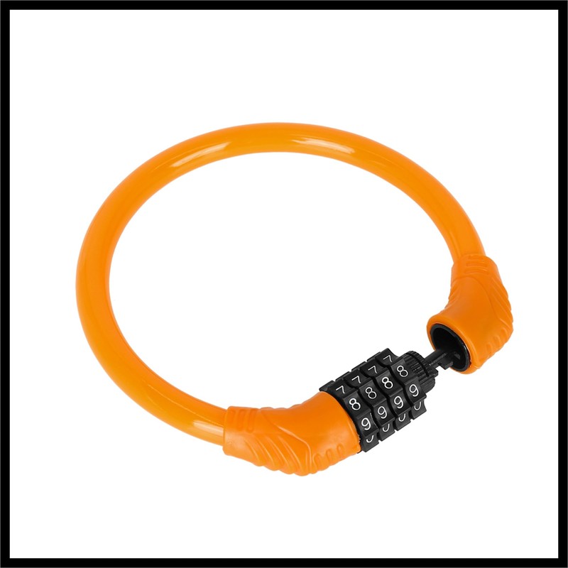 Hihaha 43cmx10mm Bike Cable Lock Portable 4 Digit Security Orange