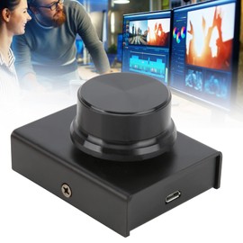 Volume Control Knob, Compatible Volume Remote Controller Knob One Key Mute USB PC Aluminum Alloy for Watching Videos for Playing Games(Black)