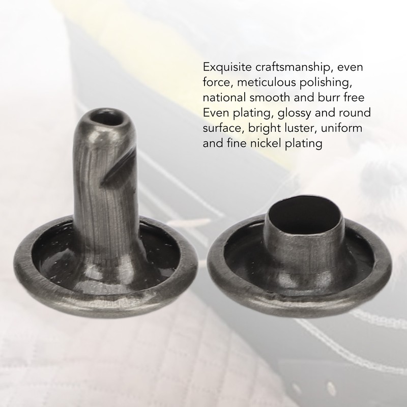 500 Sets Leather Rivets 8x8mm Electroplating Process High Hardness Iron