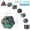 Glitter Blue Green Brown Mixed Colour Dice Set, Polyhedral Dice