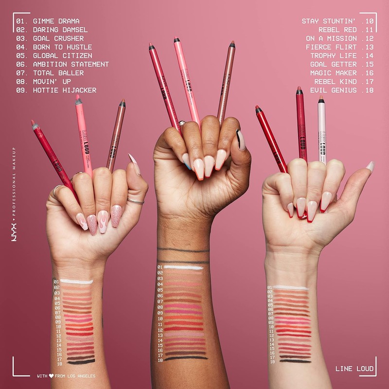 NYX Professional Makeup, Line Loud Lip Liner, Delineador de Labios,