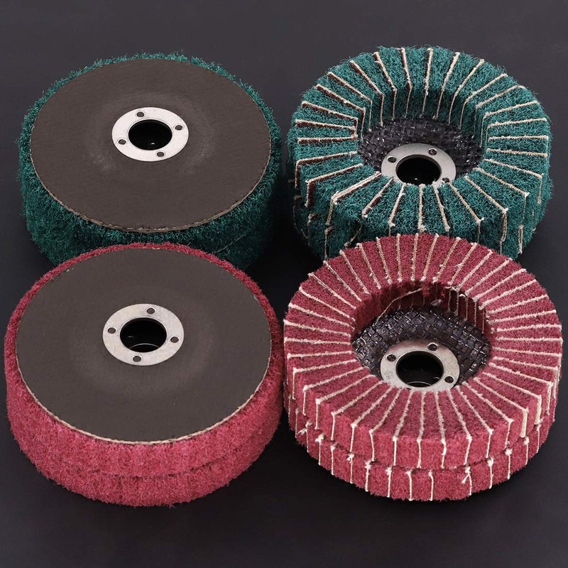 Rustark 8 Pcs 4"Nylon Fiber Flap Disc Polishing Grinding Wheel